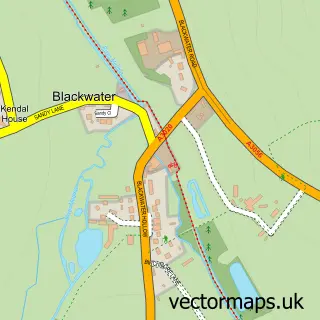 Street map sample of Blackwater, Isle of Wight