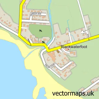 Street map sample of Blackwaterfoot, Ayrshire and Arran