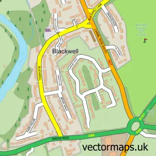 Street map sample of Blackwell, Durham