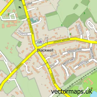 Street map sample of Blackwell, Worcestershire