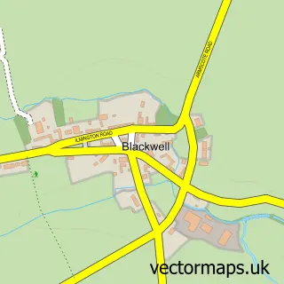 Street map sample of Blackwell, Warwickshire