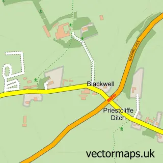 Street map sample of Blackwell, Derbyshire