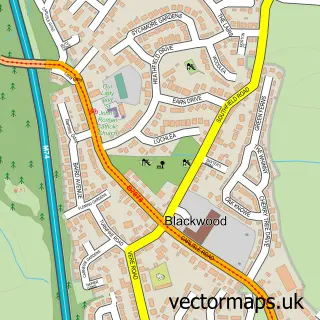 Street map sample of Blackwood, Lanarkshire