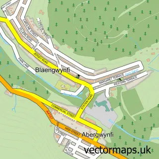 Street map sample of Blaengwynfi, West Glamorgan