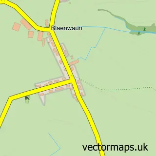 Street map sample of Blaenwaun, Dyfed