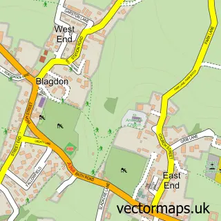 Street map sample of Blagdon, Somerset