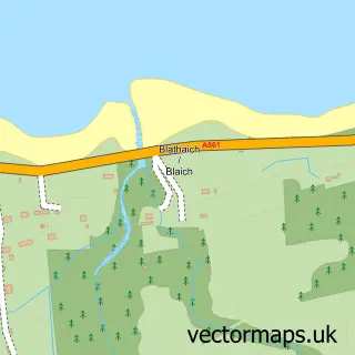 Street map sample of Blaich, Inverness