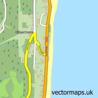 Street map sample of Blairmore, Argyll and Bute