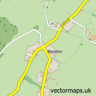 Street map sample of Blaisdon, Gloucestershire