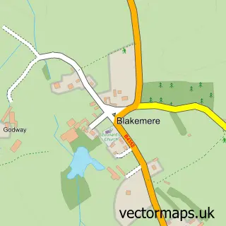 Street map sample of Blakemere, Herefordshire