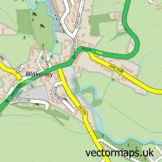 Street map sample of Blakeney, Gloucestershire