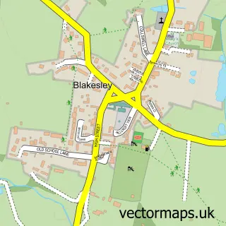 Street map sample of Blakesley, Northamptonshire