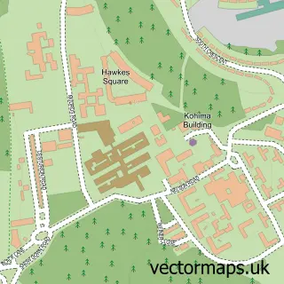 Street map sample of Blandford Camp, Dorset