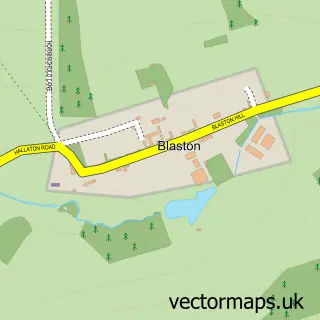 Street map sample of Blaston, Leicestershire