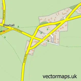 Street map sample of Blaxhall, Suffolk
