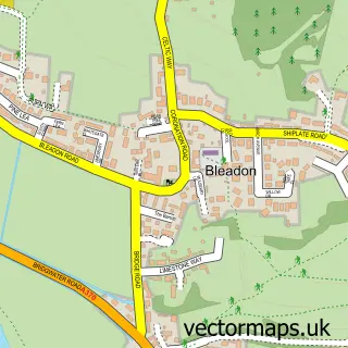 Street map sample of Bleadon, Somerset