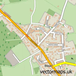 Street map sample of Blean, Kent
