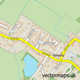 Street map sample of Bleasby, Nottinghamshire