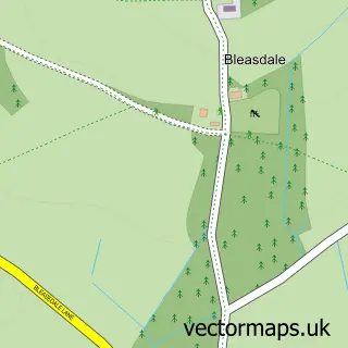 Street map sample of Bleasdale, Lancashire