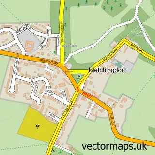 Street map sample of Bletchingdon, Oxfordshire