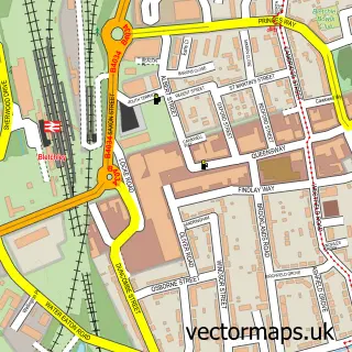 Street map sample of Bletchley, Buckinghamshire