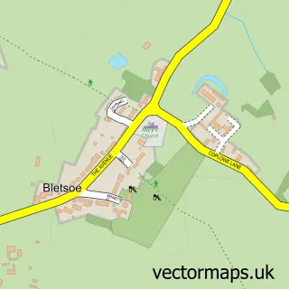 Street map sample of Bletsoe, Bedfordshire