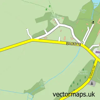 Street map sample of Blickling, Norfolk