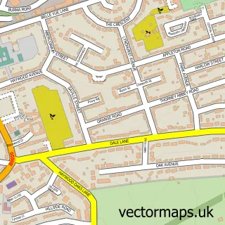 Street map sample of Blidworth, Nottinghamshire