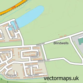 Street map sample of Blindwells, East Lothian