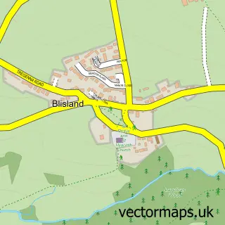 Street map sample of Blisland, Cornwall