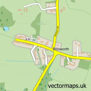 Street map sample of Bloxworth, Dorset
