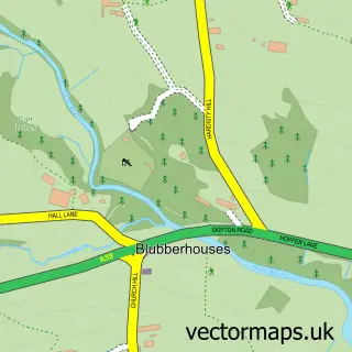 Street map sample of Blubberhouses, North Yorkshire