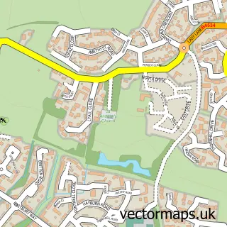 Street map sample of Blunsdon St Andrew, Wiltshire