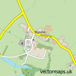 Street map sample of Blymhill, Staffordshire
