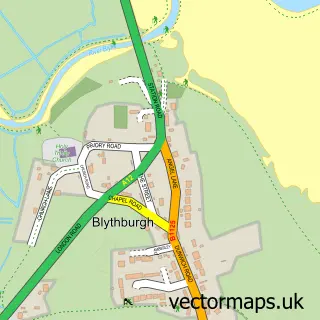 Street map sample of Blythburgh, Suffolk