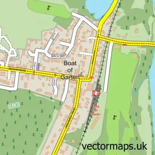 Street map sample of Boat of Garten, Inverness