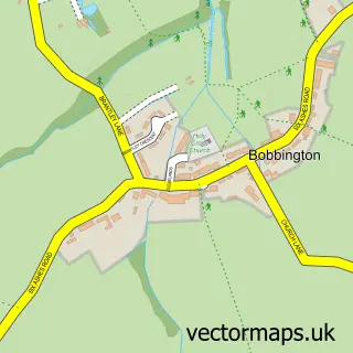 Street map sample of Bobbington, Staffordshire