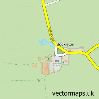 Street map sample of Bockleton, Worcestershire