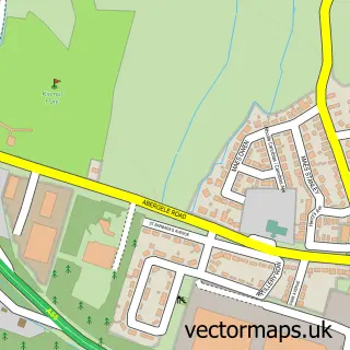 Street map sample of Bodelwyddan, Clwyd