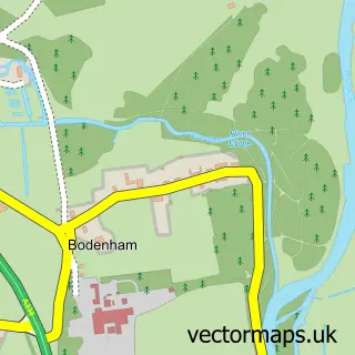 Street map sample of Bodenham, Wiltshire