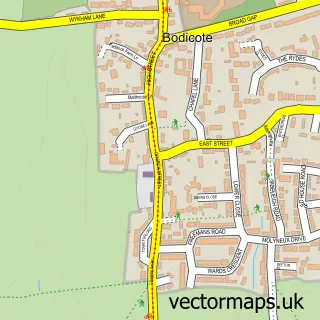 Street map sample of Bodicote, Oxfordshire
