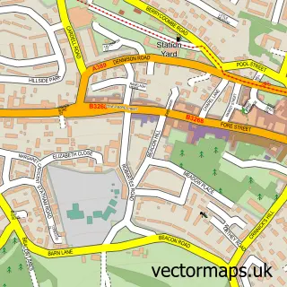 Street map sample of Bodmin, Cornwall