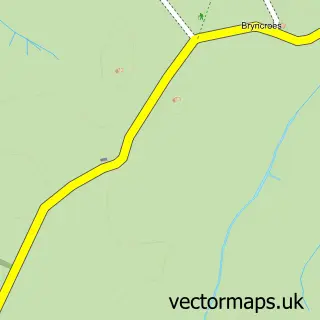 Street map sample of Bodwrog, Gwynedd