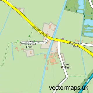 Street map sample of Bodymoor Heath, Warwickshire