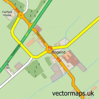 Street map sample of Bogend, Ayrshire and Arran