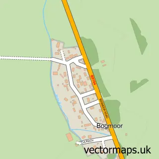 Street map sample of Bogmoor, Moray