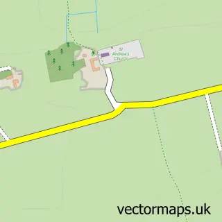 Street map sample of Bolam, Northumberland