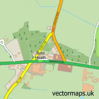Street map sample of Bold Heath, Merseyside