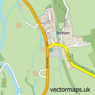 Street map sample of Bolham, Devon