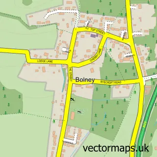 Street map sample of Bolney, West Sussex